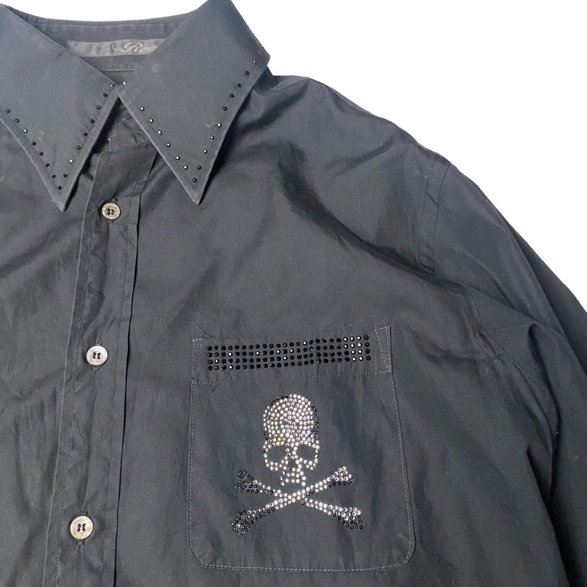 If Six Was Nine 2000's Roen Studded Skull Poem Shirts Size US L / EU 52-54 / 3 - 4 Thumbnail