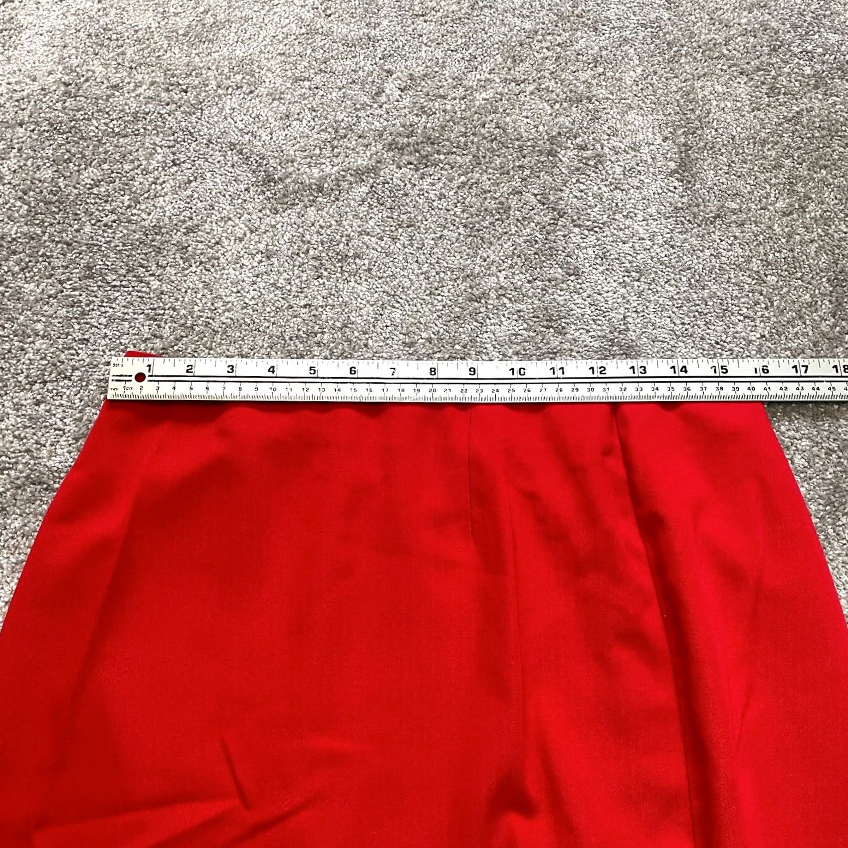 Vintage TR Bentley Skirt Womens 14 Red A Line Zip Knee Length Solid Vintage Made in USA - Good Condition Size 36" / US 14 / IT 50 - 3 Thumbnail