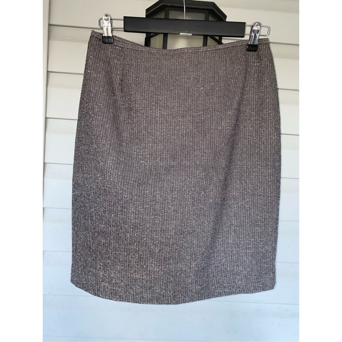 Lafayette 148 New York Virgin Wool Blend Gray Tweed Pencil S