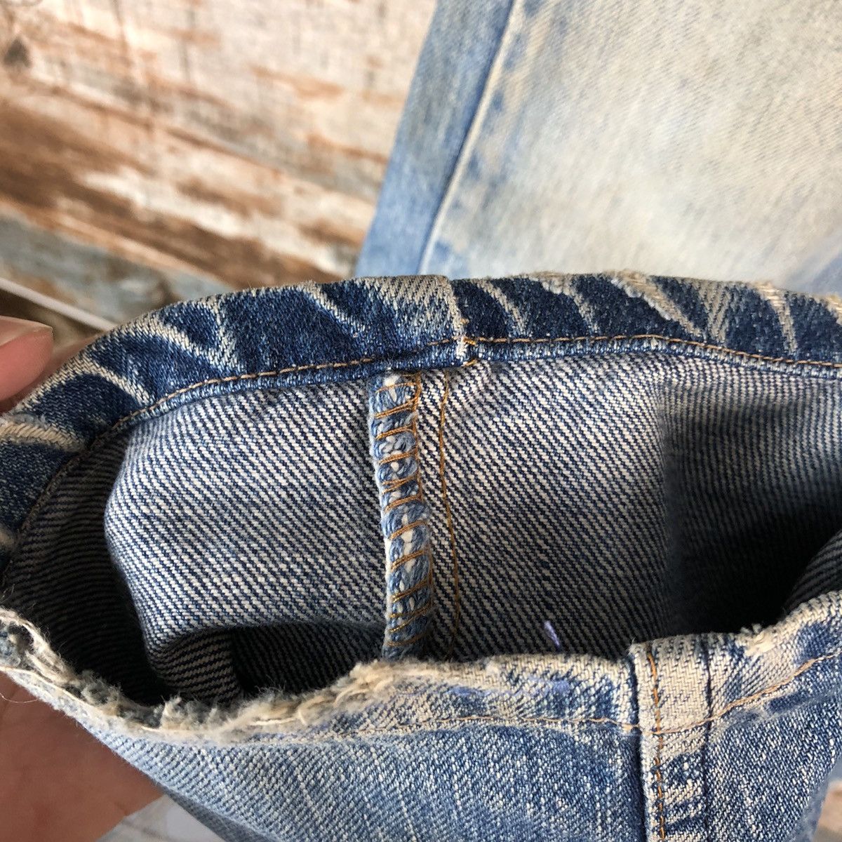 Levi's DLL Levis Blue ripped vintage Denim Pants #C240 Size US 27 - 12 Thumbnail