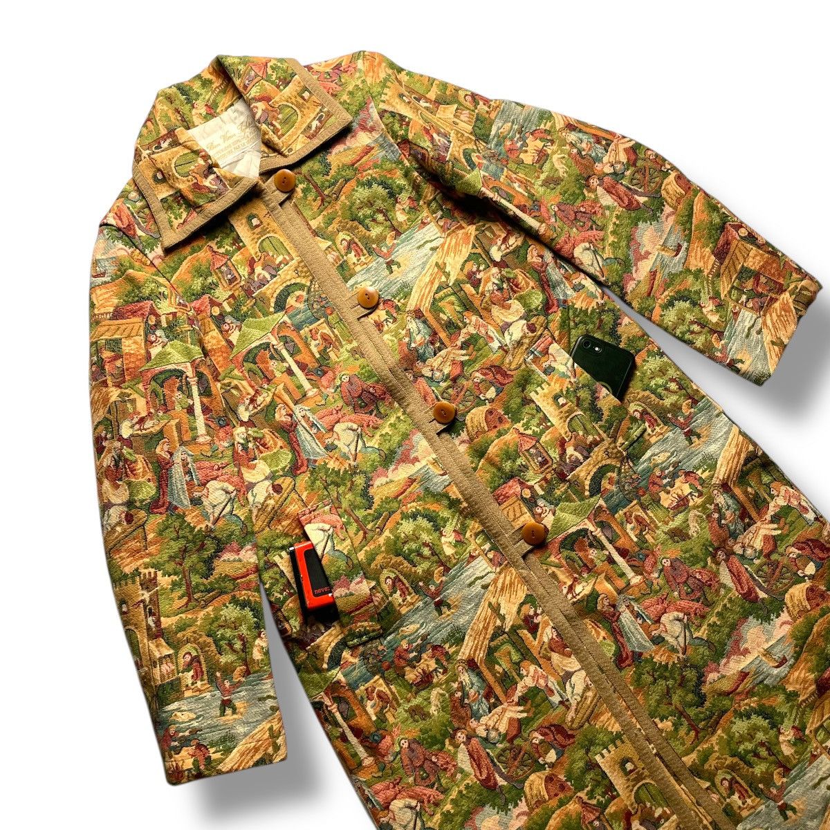 Japanese Brand 🇯🇵 LE ZEPHYR BUTTON UP PRINTED HEAVY COAT JACKET Size M / US 6-8 / IT 42-44 - 7 Thumbnail