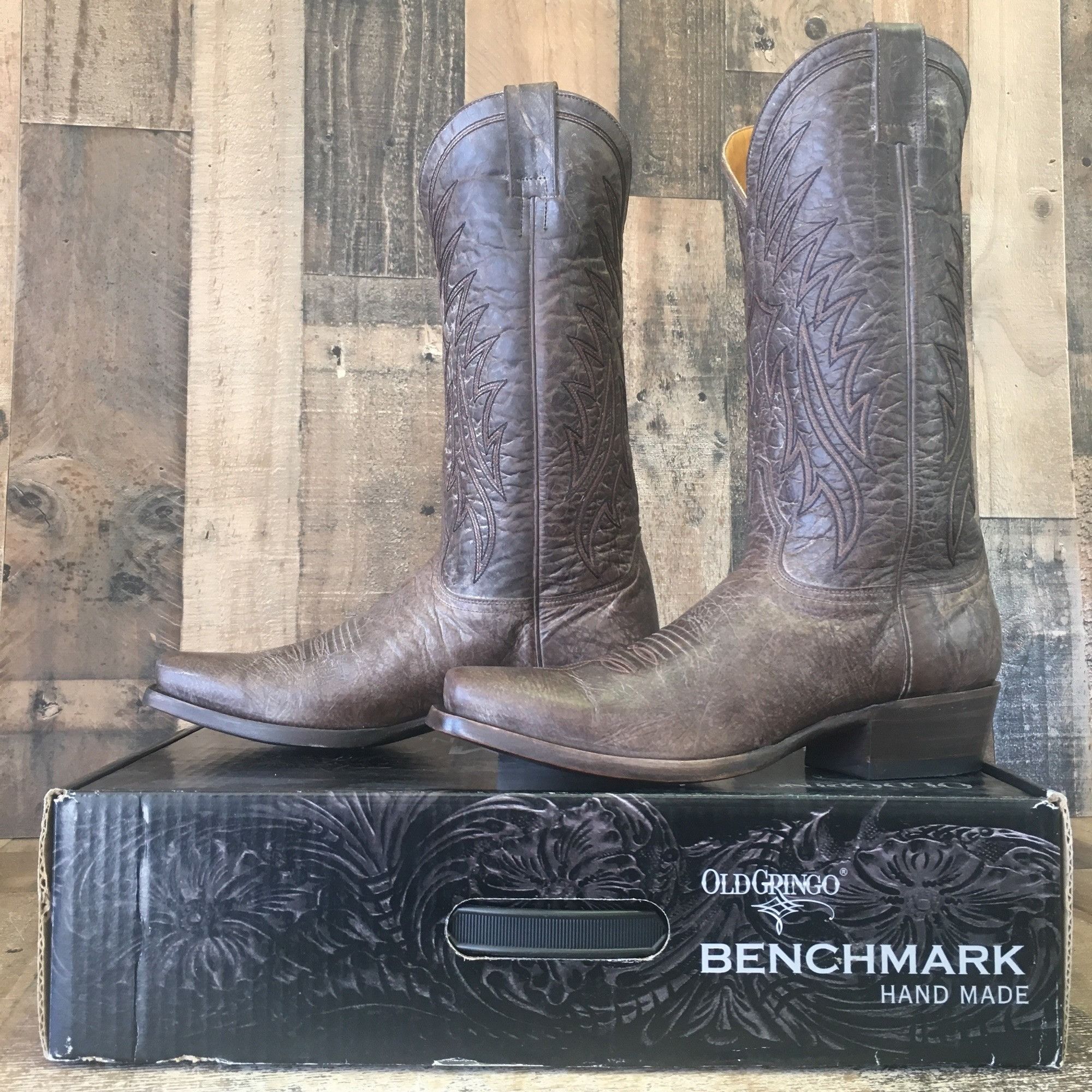 image of Old Gringo Benchmark Mk2290-1 Sonora 13” Square Toe Boot 9 D in Brown, Men's