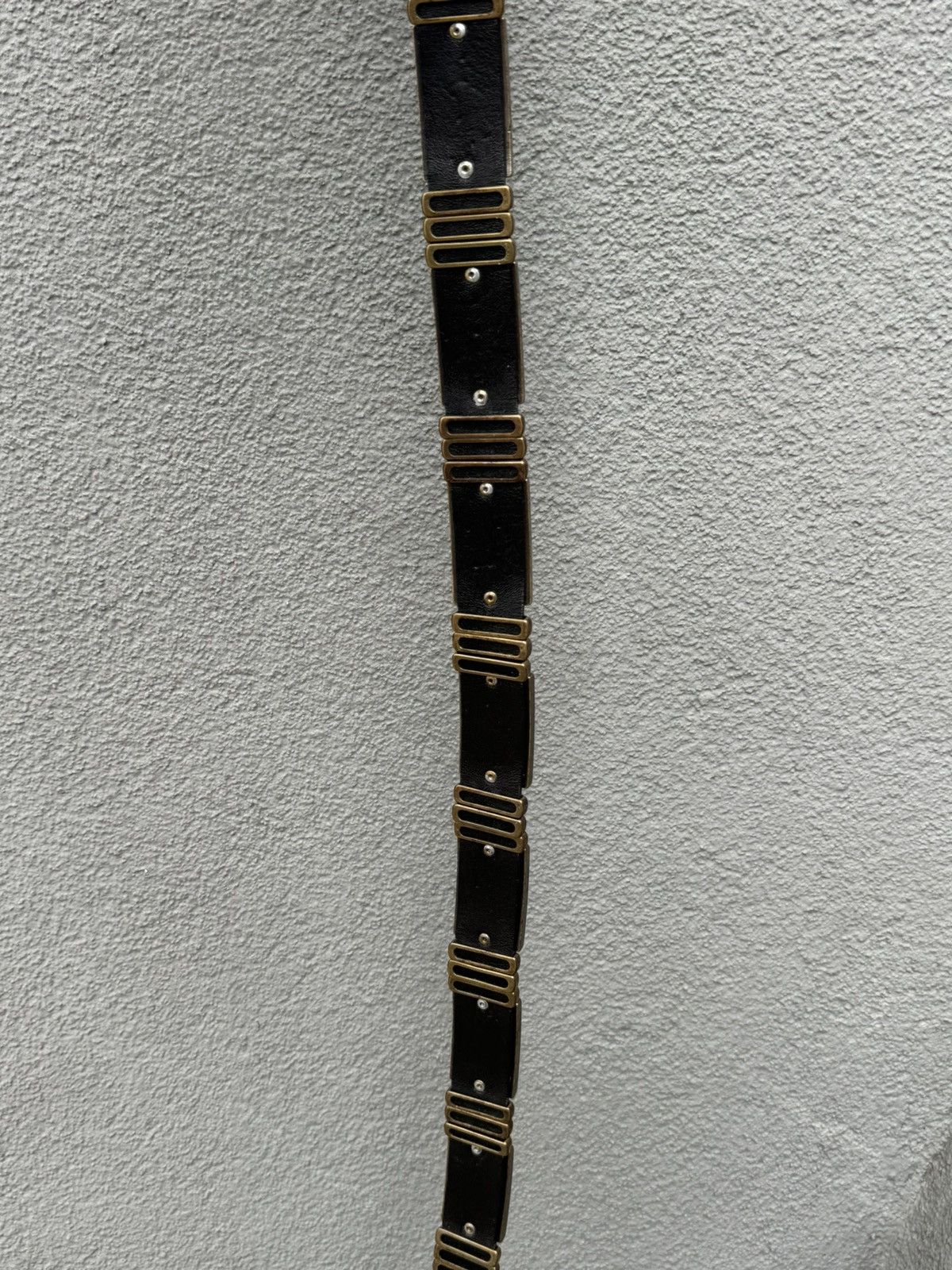 Vintage Nanni Metal/Leather Italy Avant-Garde Belt Size ONE SIZE - 11 Thumbnail
