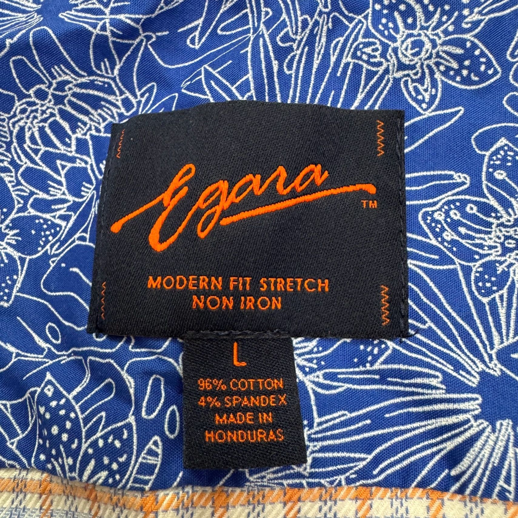 Egara VINTAGE Egara Men's Flannel Shirt Long Sleeve Button-Up Casual Plaid Cotton Spandex Blue Orange Regular Fit XXL Size US L / EU 52-54 / 3 - 6 Thumbnail