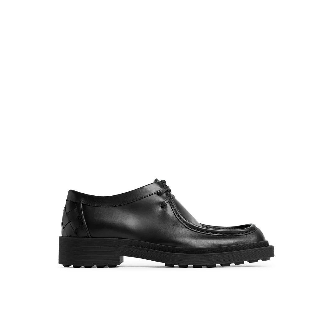 BOTTEGA VENETA Ben $1250 Black Leather Lace Up Shoes New And