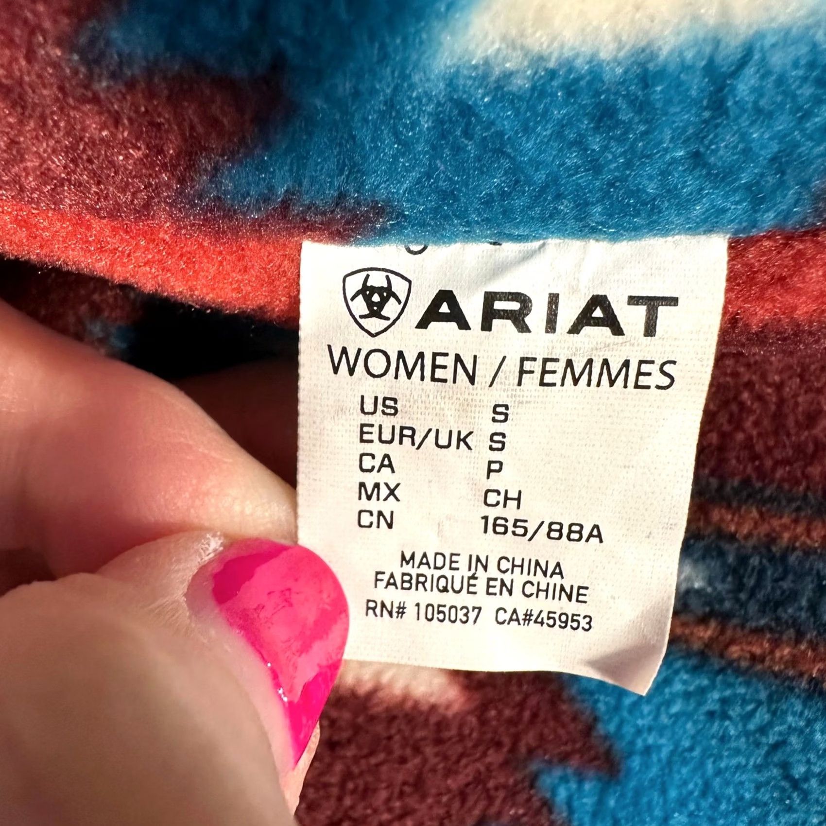 Ariat VINTAGE? No; Ariat Reversible Vest Womens Small Dilon Teal Southwestern Aztec Fleece Quilted Size S / US 4 / IT 40 - 6 Thumbnail