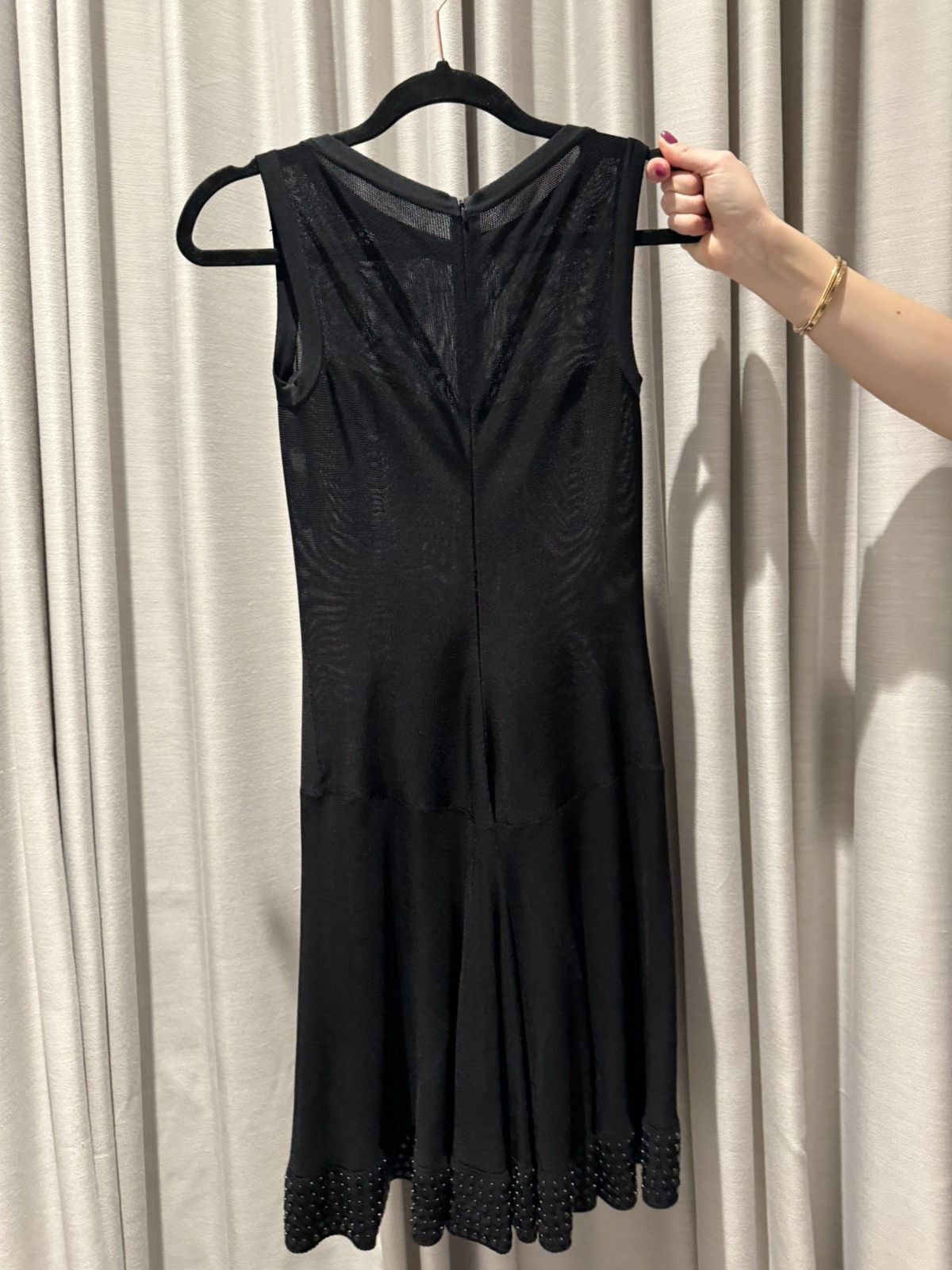 Alaia Black Midi Dress with Black Rounded Studs Size S / US 4 / IT 40 - 2 Thumbnail