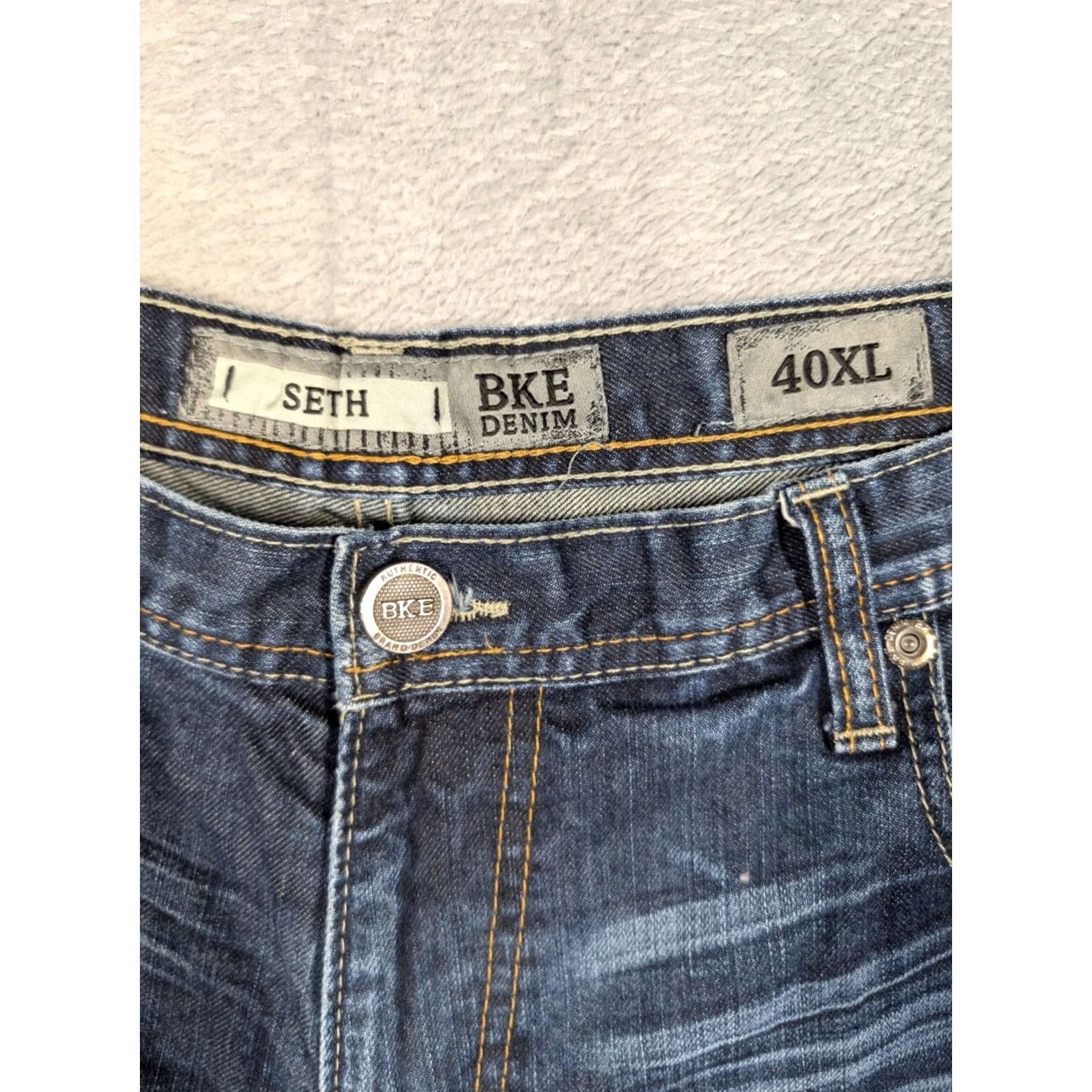 Vintage BKE Jeans Mens 40XL Blue Seth Dark Denim 5-Pocket Button Closure Regular Fit Tapered Western Rock Preppy Casual Cotton Blend Jeans Boys/Mens Size US 40 / EU 56 - 7 Thumbnail