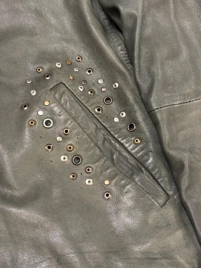 Diesel Diesel Studded Eyelet Grey Leather Jacket Size S / US 4 / IT 40 - 6 Thumbnail