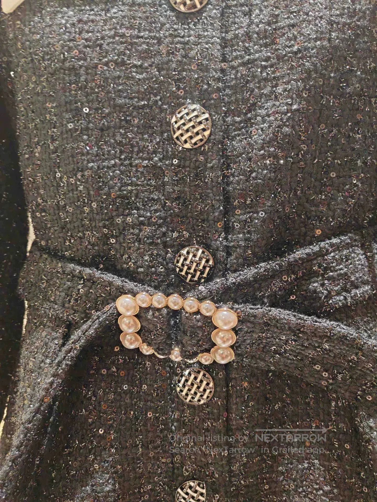Other Black Shiny Tweed Women's Jumpsuit. Size 28" / US 6 / IT 42 - 3 Thumbnail