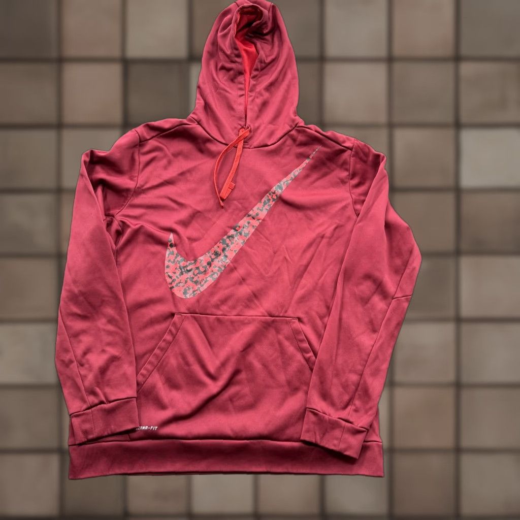 Nike Nike Hoodie Mens XL Red Therma-Fit Pullover Sweatshirt Camo Swoosh Logo Athletic Size US XL / EU 56 / 4 - 1 Thumbnail