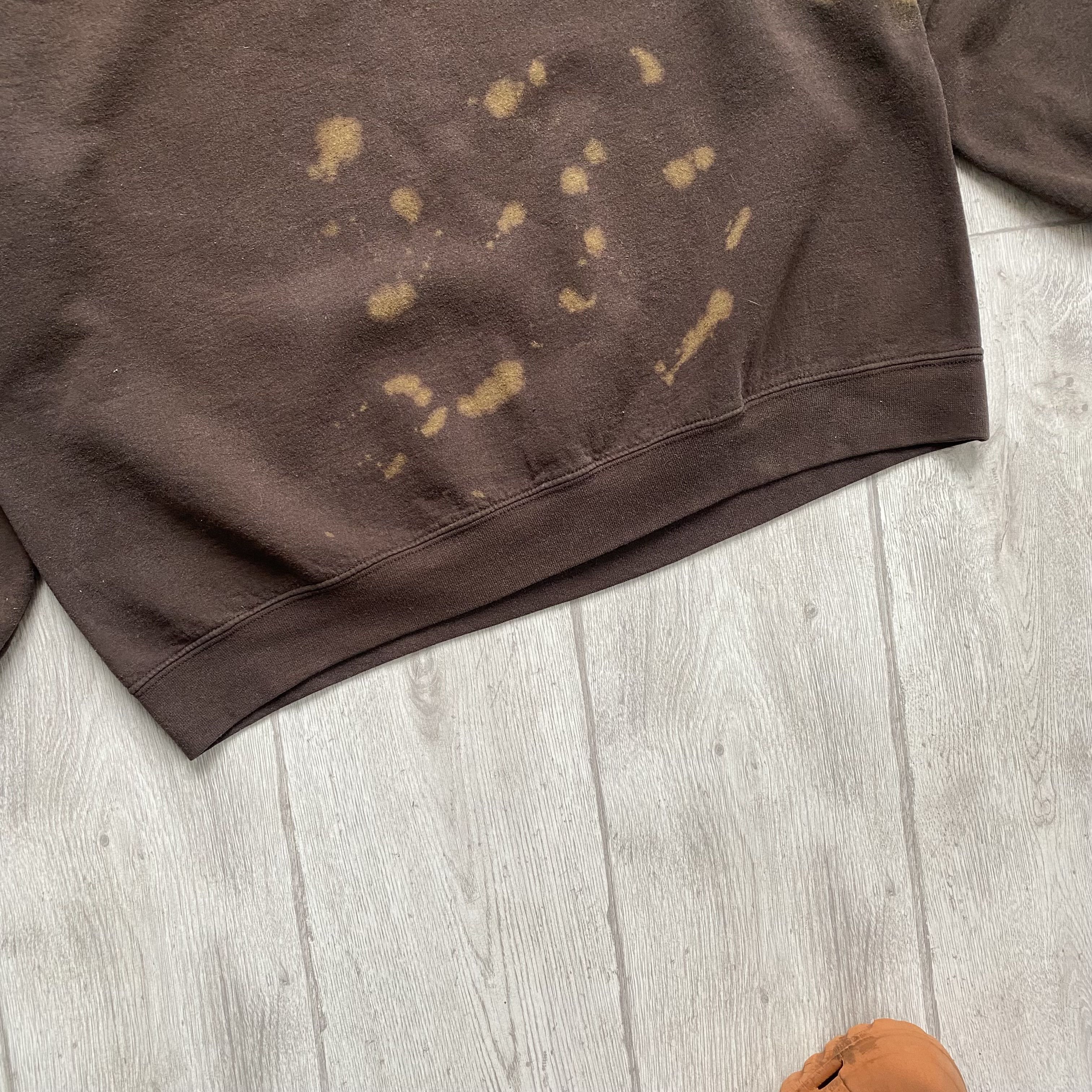 Vintage 🔥RARE Vintage Custom Trashed Sun Faded Brown Sweatshirt Size US XL / EU 56 / 4 - 3 Thumbnail