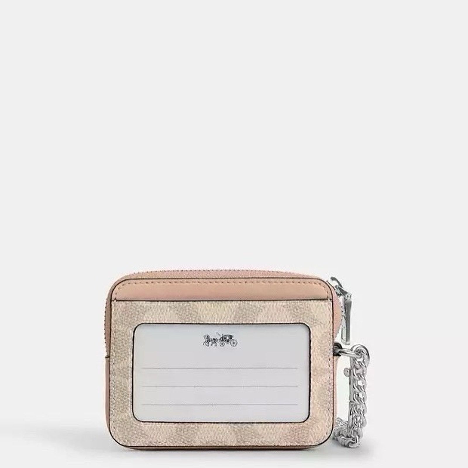 Coach NWT Coach CW883 Zip Card Case Silver/Sand/Taupe Size ONE SIZE - 3 Thumbnail