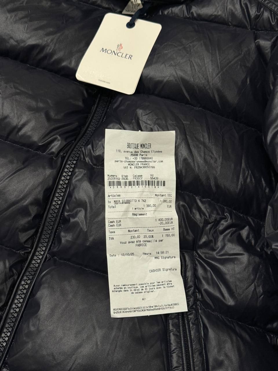 Moncler Moncler Maya Giubbotto Navy Size US L / EU 52-54 / 3 - 3 Thumbnail