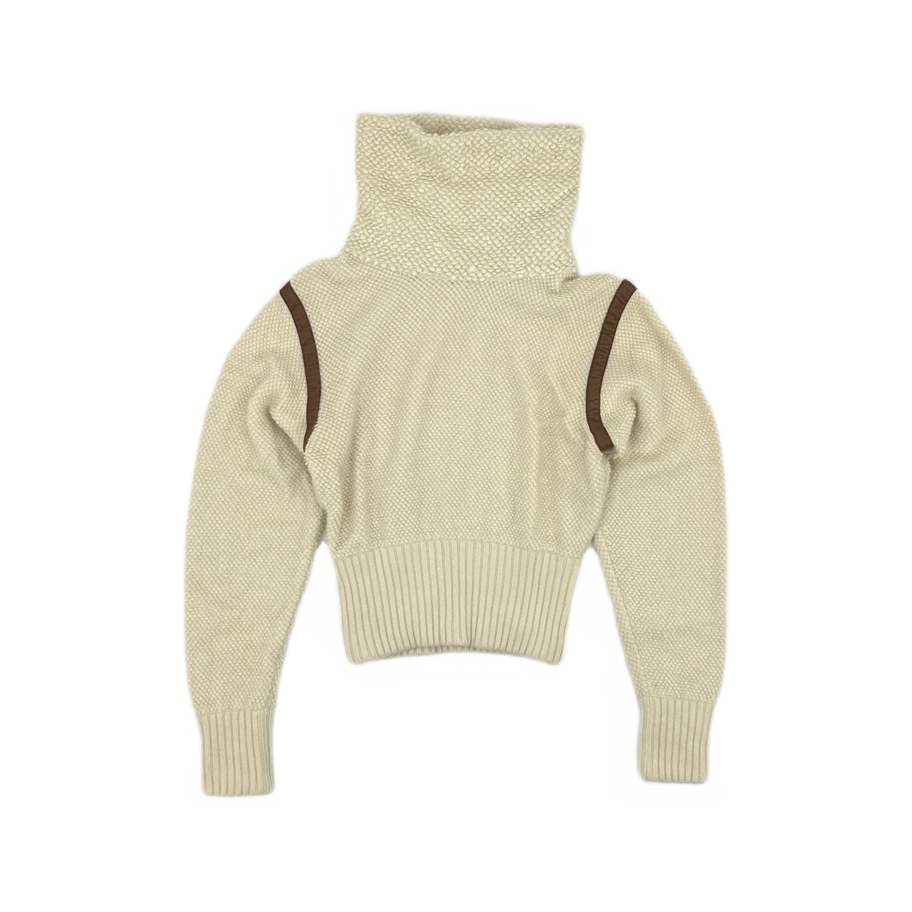 Hermes Hermès Leather Trim Cashmere Turtleneck Sweater Size 36 Size XS / US 0-2 / IT 36-38 - 1 Thumbnail