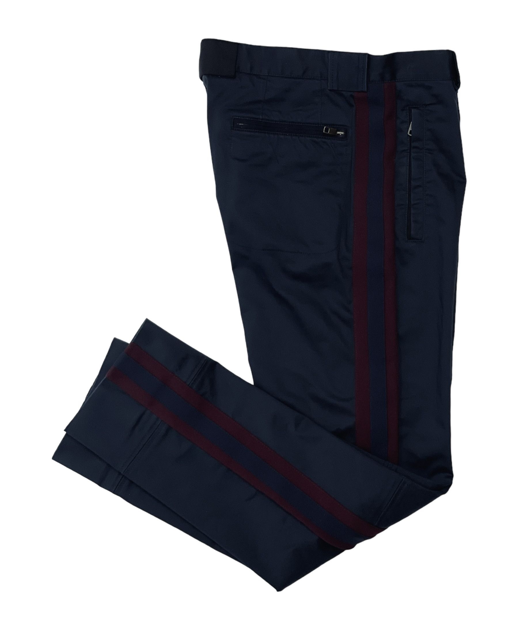 image of Dolce Gabbana x Italian Designers Dolce &gabbana Navy Blue Cotton Blend Pants With Stripes (Size 32