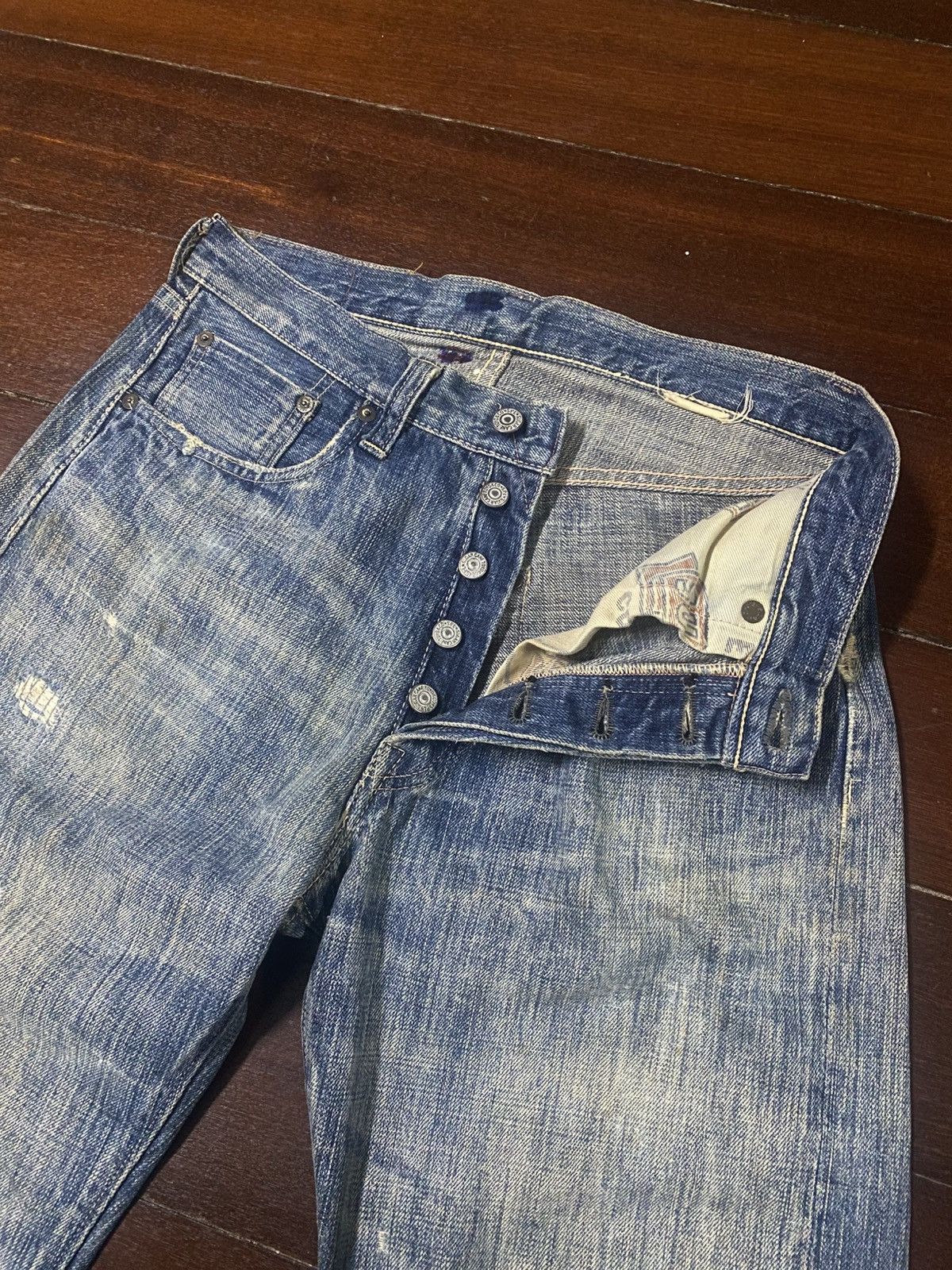 Sugar Cane Rare Sugar Cane Aloha distressed rework Selvedge Denim Size US 31 - 8 Thumbnail