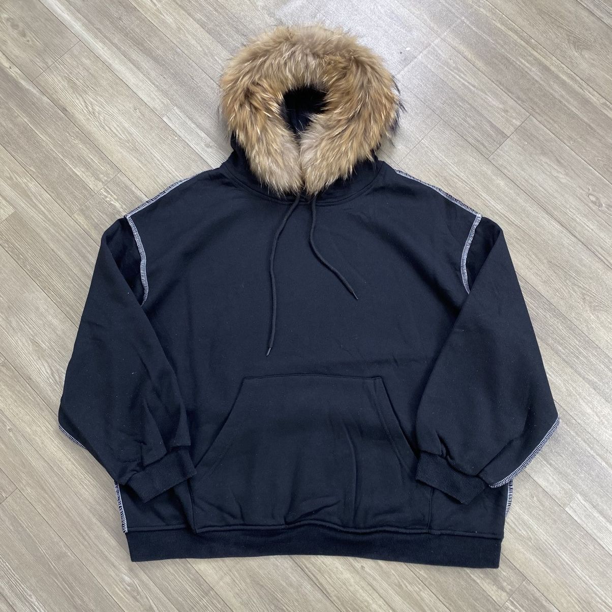 Japanese Brand 2000s Dazy Black Boxy Fit Kmrii Y2K Lgb Style Fur Hoodie Size US L / EU 52-54 / 3 - 2 Thumbnail