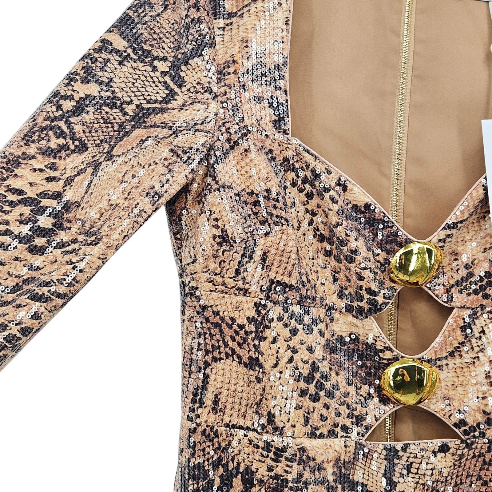 Other Rebecca Vallance Bellis Snakeskin-Print Mini Dress US 6 NEW Size M / US 6-8 / IT 42-44 - 7 Thumbnail