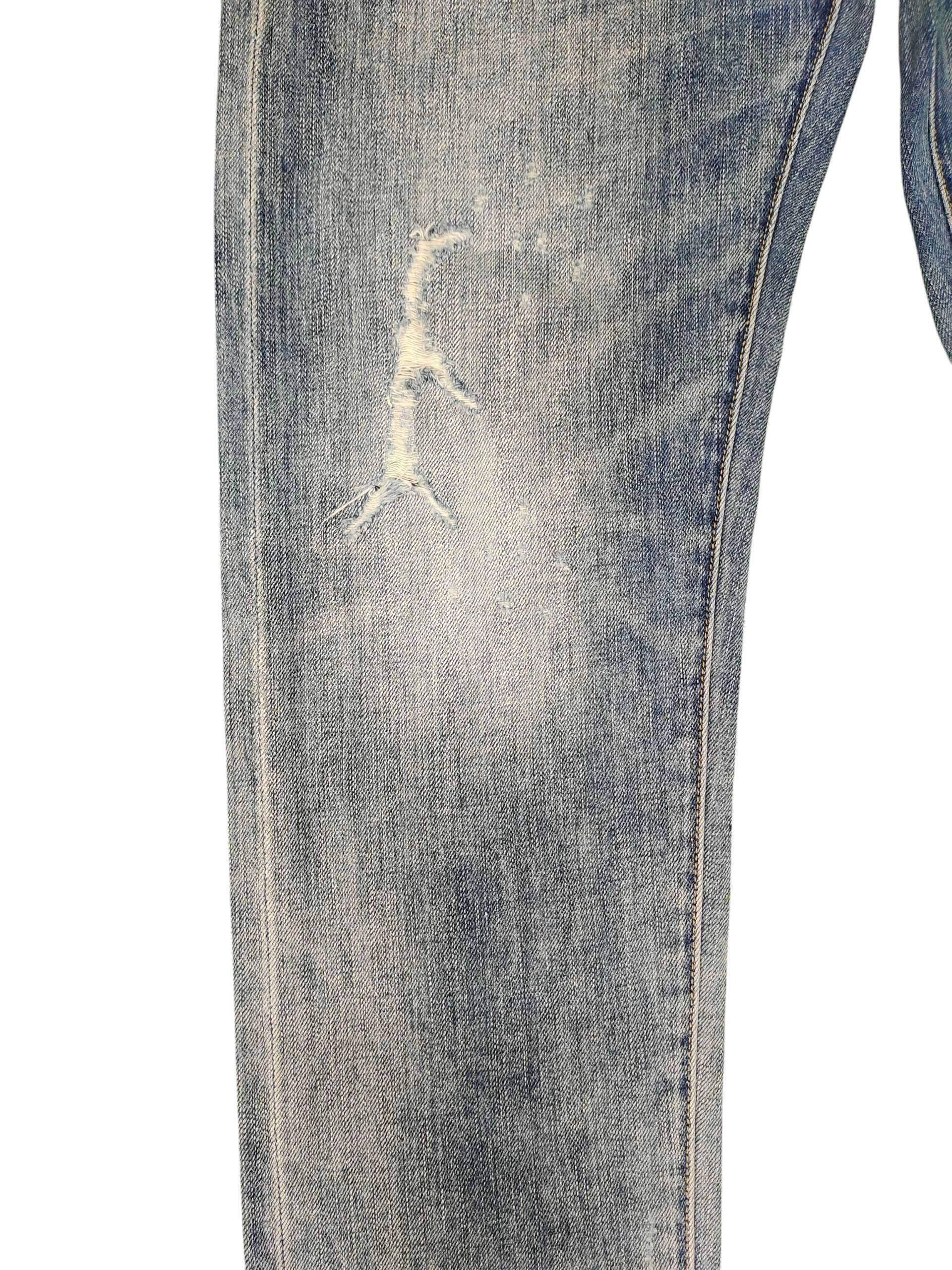 American Eagle Outfitters Vintage American Eagle Clawmark Distress Faded Denim Jeans Size US 30 / EU 46 - 5 Thumbnail