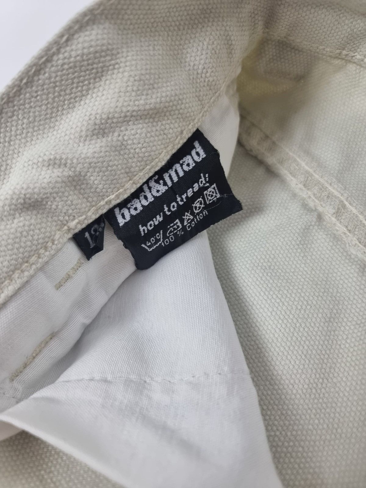 Japanese Brand × Vintage vintage Bad+Mad double knee baggy pants XS womens beige Size 26" / US 2 / IT 38 - 12 Thumbnail