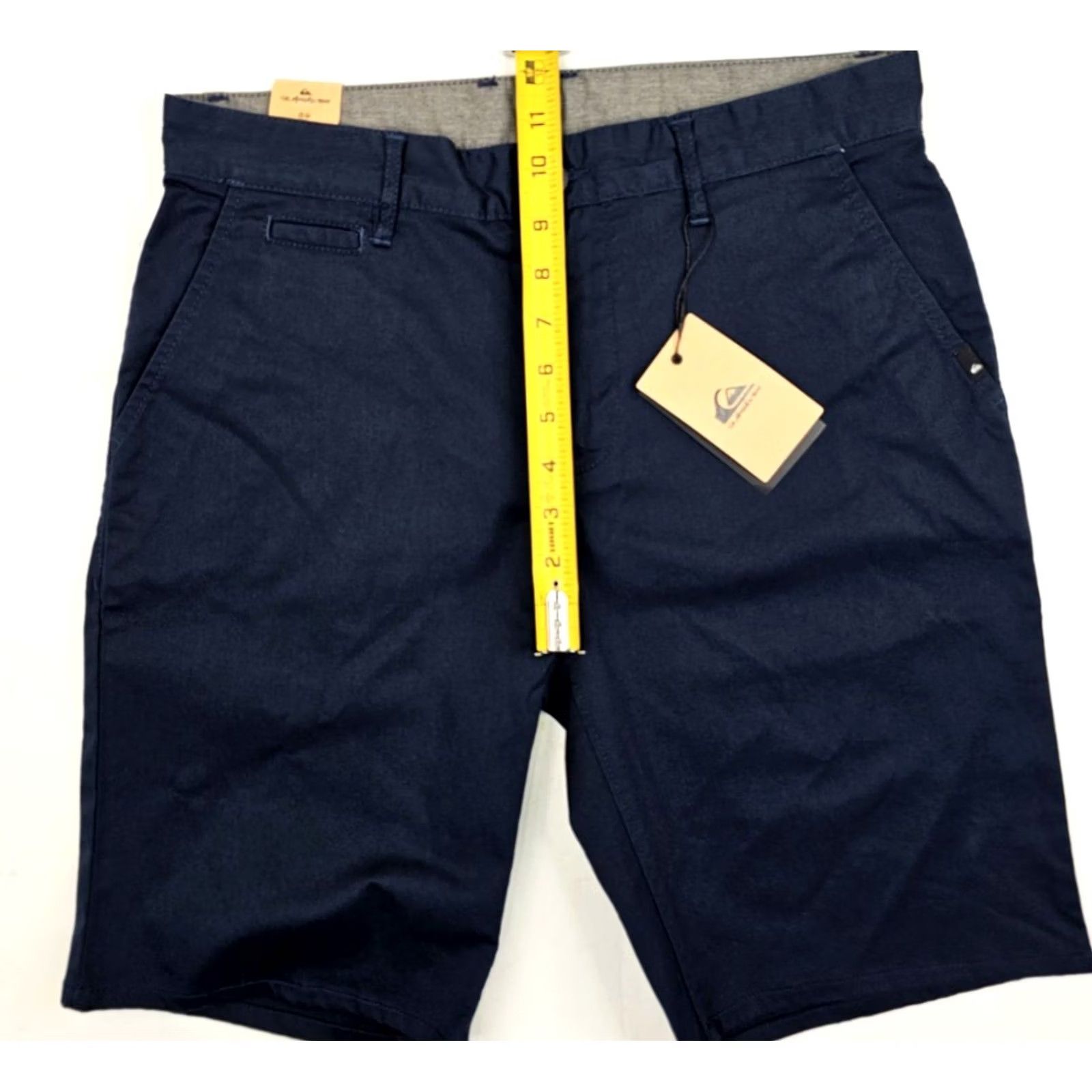 Quiksilver Quiksilver Bermuda Shorts Men 31 Blue Cotton Polyester Golf Casual Pockets 9" Inseam Straight-Leg Chino Stitch Front Flat Front NWT Size US 31 - 6 Thumbnail