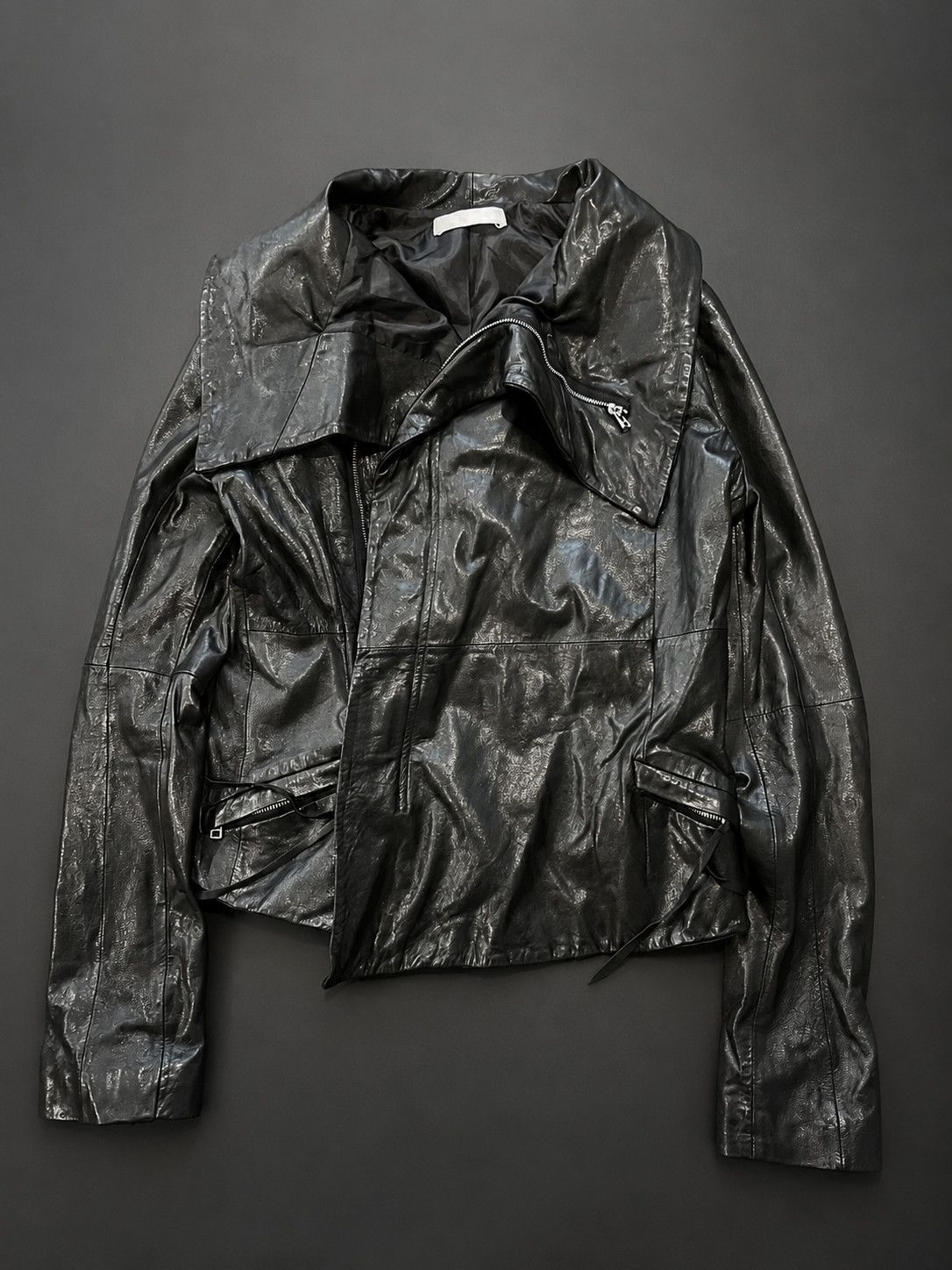 Ekam × Genuine Leather Ekam 🇯🇵 Asymmetrical Zipper Bondage Biker