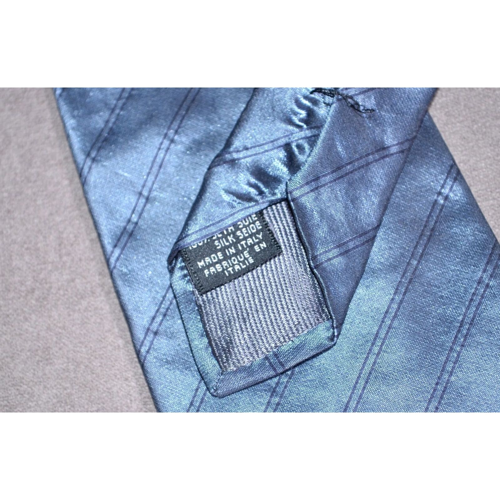 Dolce & Gabbana VINTAGE Dolce&Gabbana Men’s Silk Tie Striped Blue Classic Neck Tie Size ONE SIZE - 4 Thumbnail