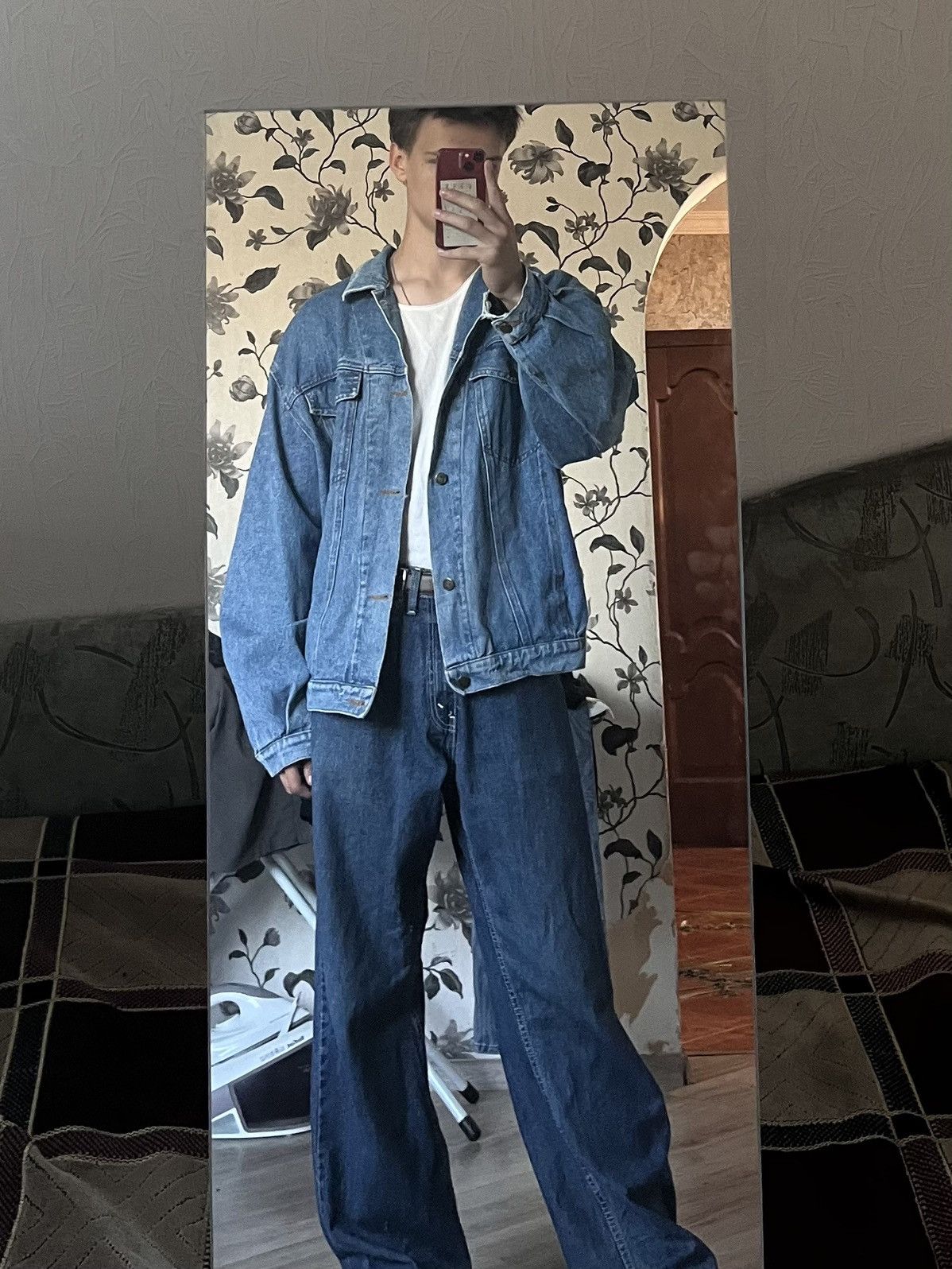 Vintage 🔥VINTAGE 1990S DENIM JACKET MADE IN ITALY Size US L / EU 52-54 / 3 - 14 Thumbnail