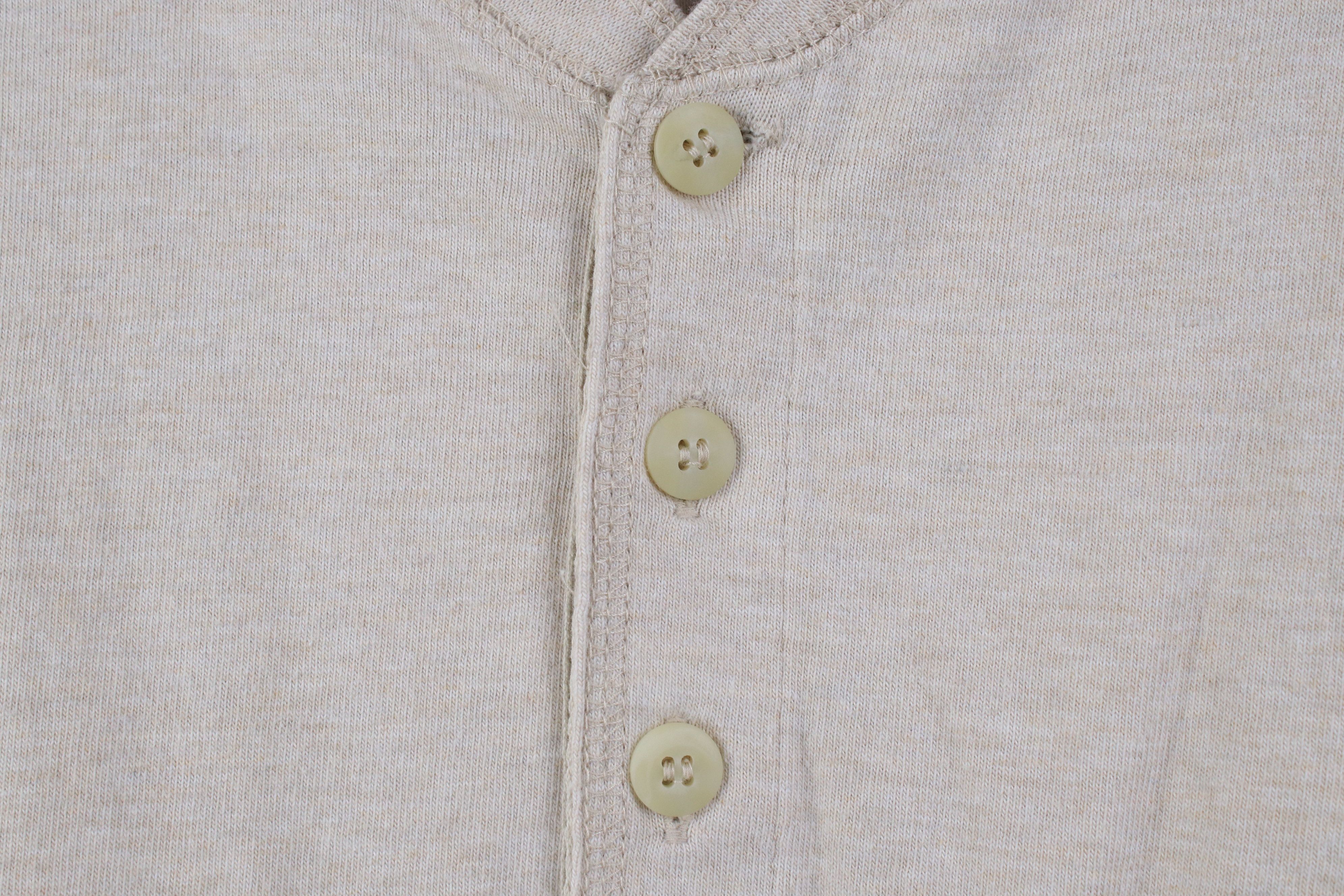 Vintage Vintage 90s Streetwear Long Sleeve Henley T-Shirt Beige Size US L / EU 52-54 / 3 - 5 Thumbnail