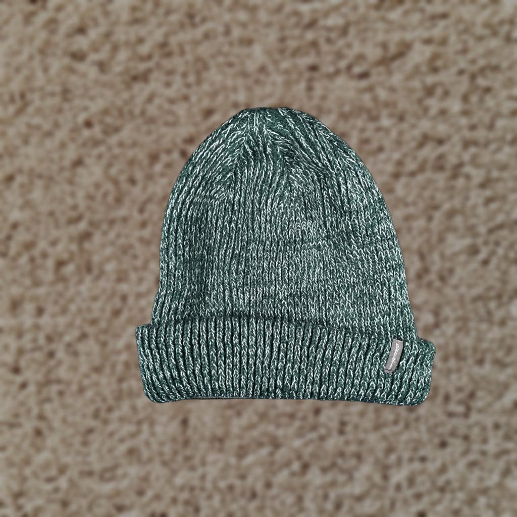 Eddie Bauer Eddie Bauer Hat Adult One Size Green White Beanie Toque Knit Acrylic Camp Hike Ski Size ONE SIZE - 1 Thumbnail