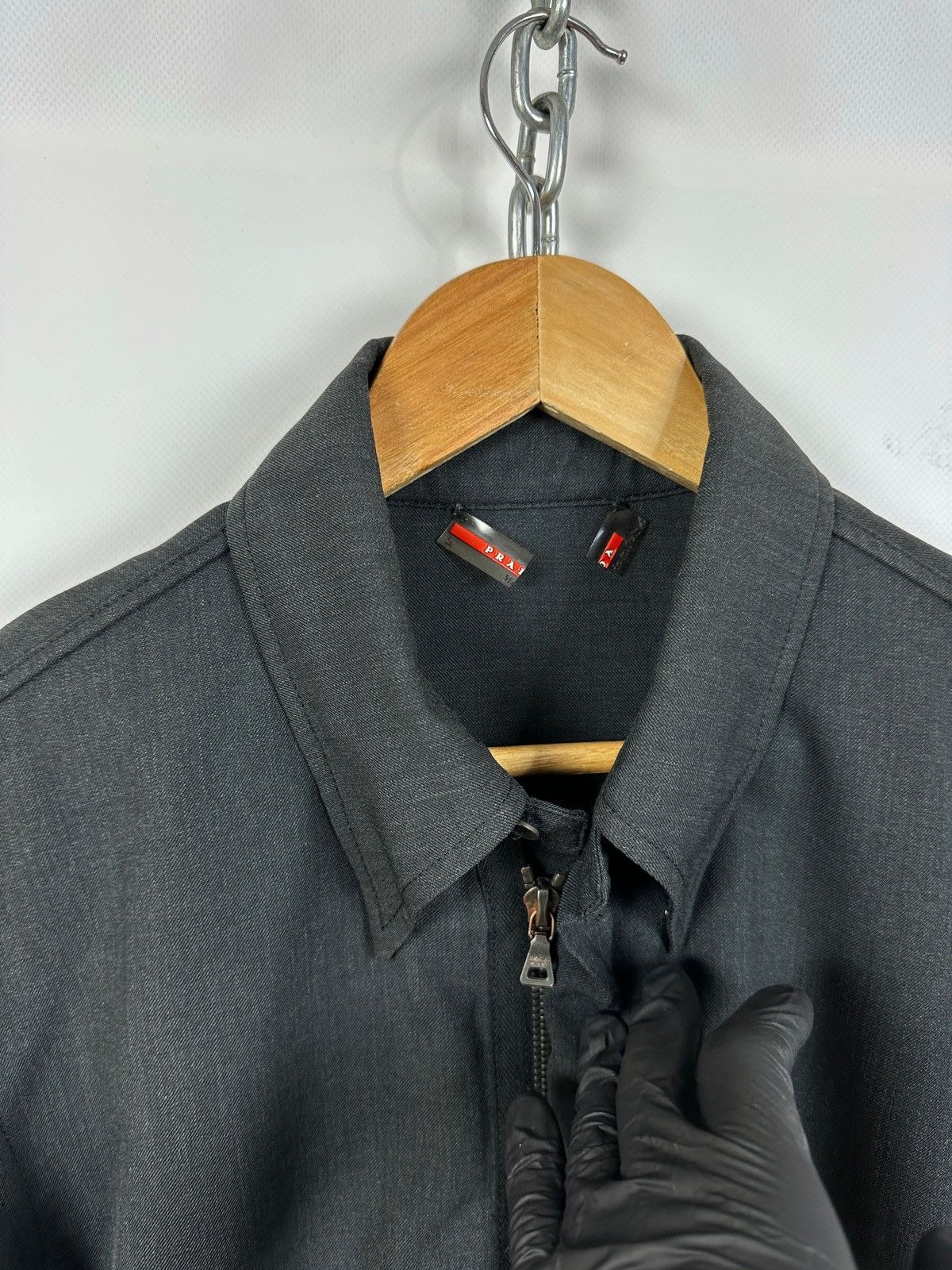 Vintage Prada Technical Zip/Button Wool Shirt