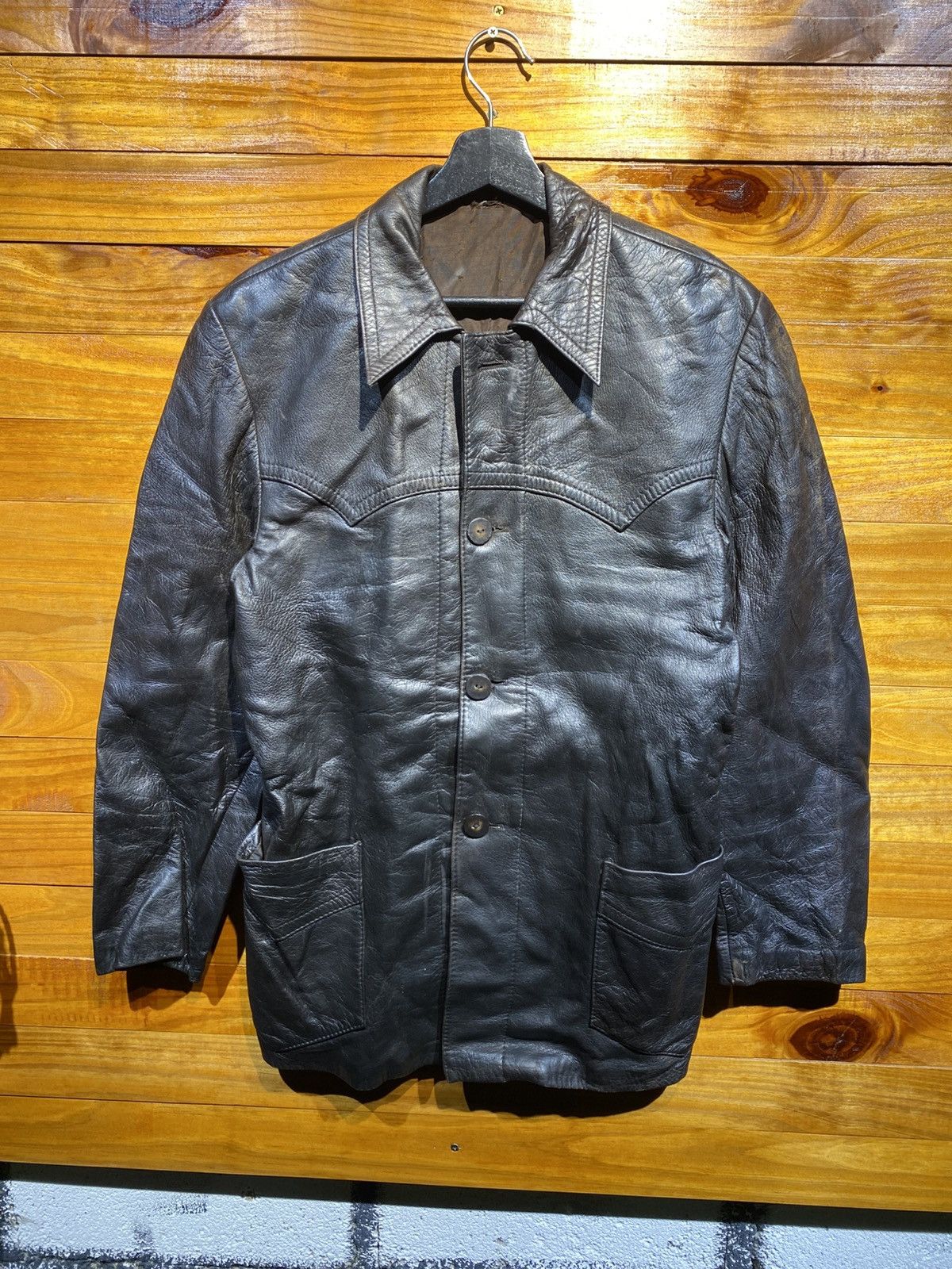 Vintage Vintage Black Leather Jacket – Classic Men’s Outerwear Size US S / EU 44-46 / 1 - 3 Thumbnail
