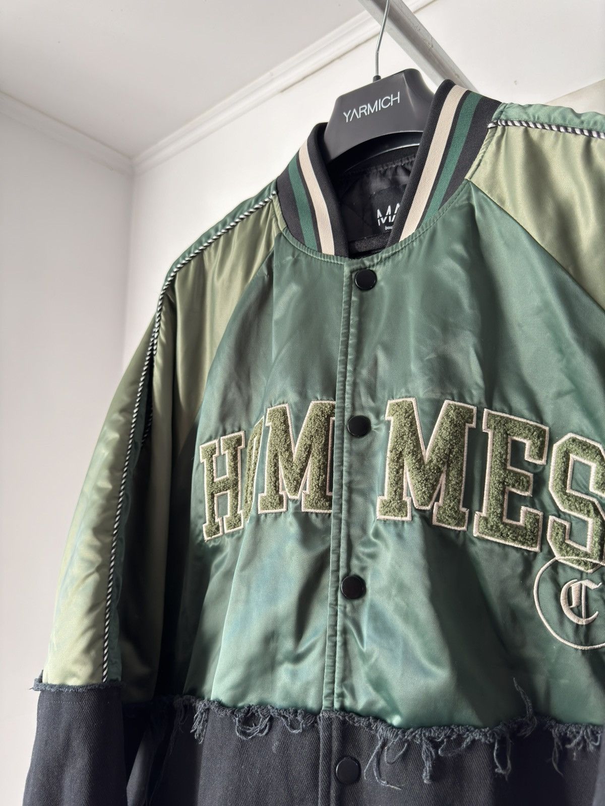 Vintage Varsity SATIN AND TWILL SPLICED BOMBER Size US XL / EU 56 / 4 - 3 Thumbnail