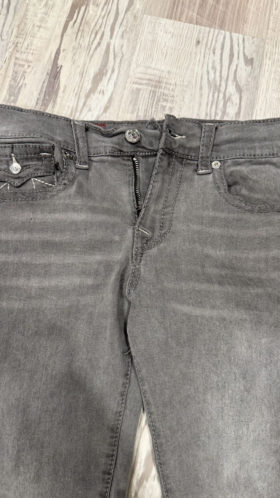 True Religion True Religion Grey Ricky Straight Jeans Size US 34 / EU 50 - 4 Thumbnail
