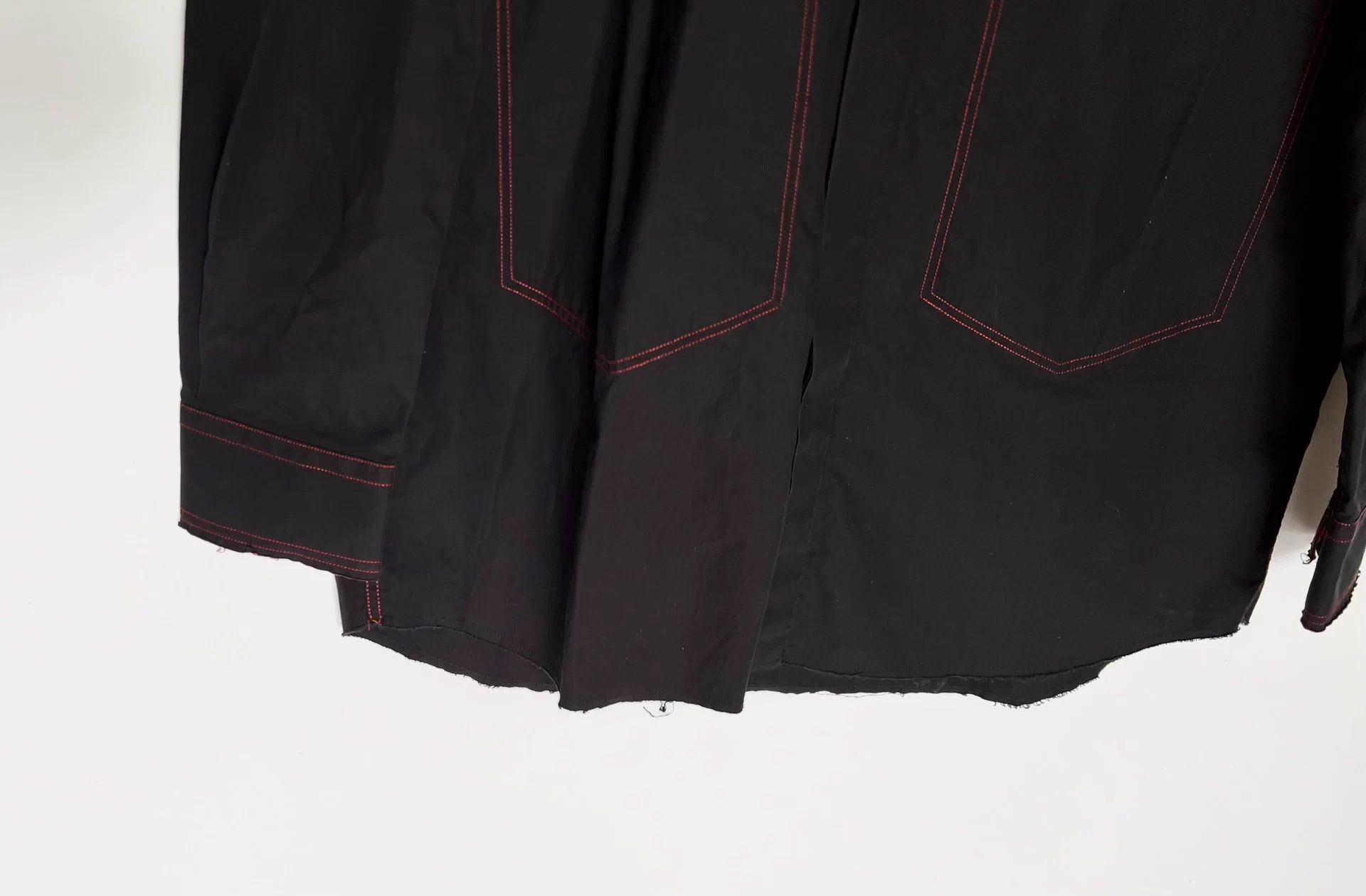 Givenchy Givenchy Patchwork Leather Trim Raw Hem Shirt Jacket Size US S / EU 44-46 / 1 - 5 Thumbnail