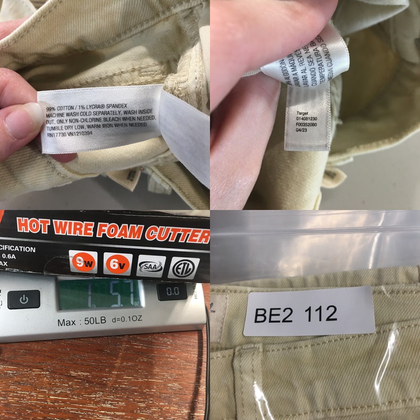 Vintage Universal Thread Pants Womens 10R Beige Cotton Blend Slim Ankle 90s Hi-Rise NEW Size 32" / US 10 / IT 46 - 11 Thumbnail