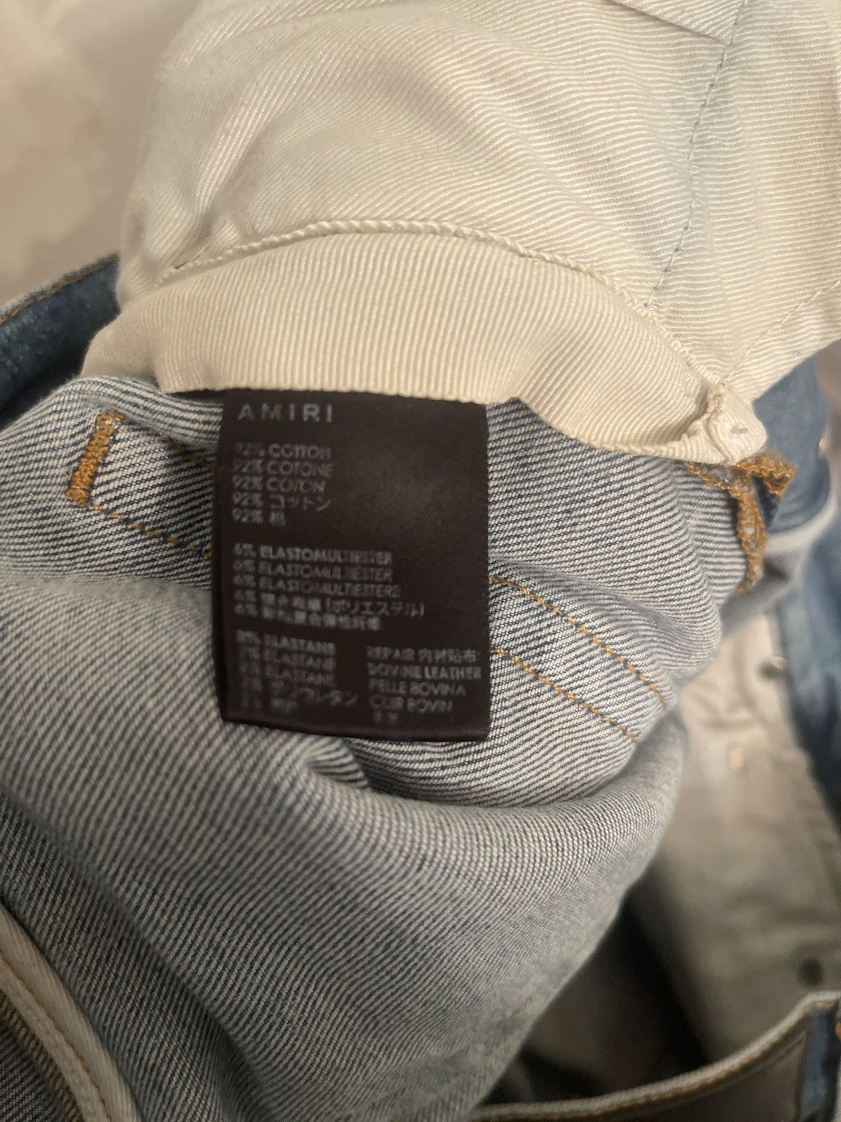 Amiri AMIRI Leather Stitch Logo Clay Indigo Jean Size US 31 - 10 Thumbnail