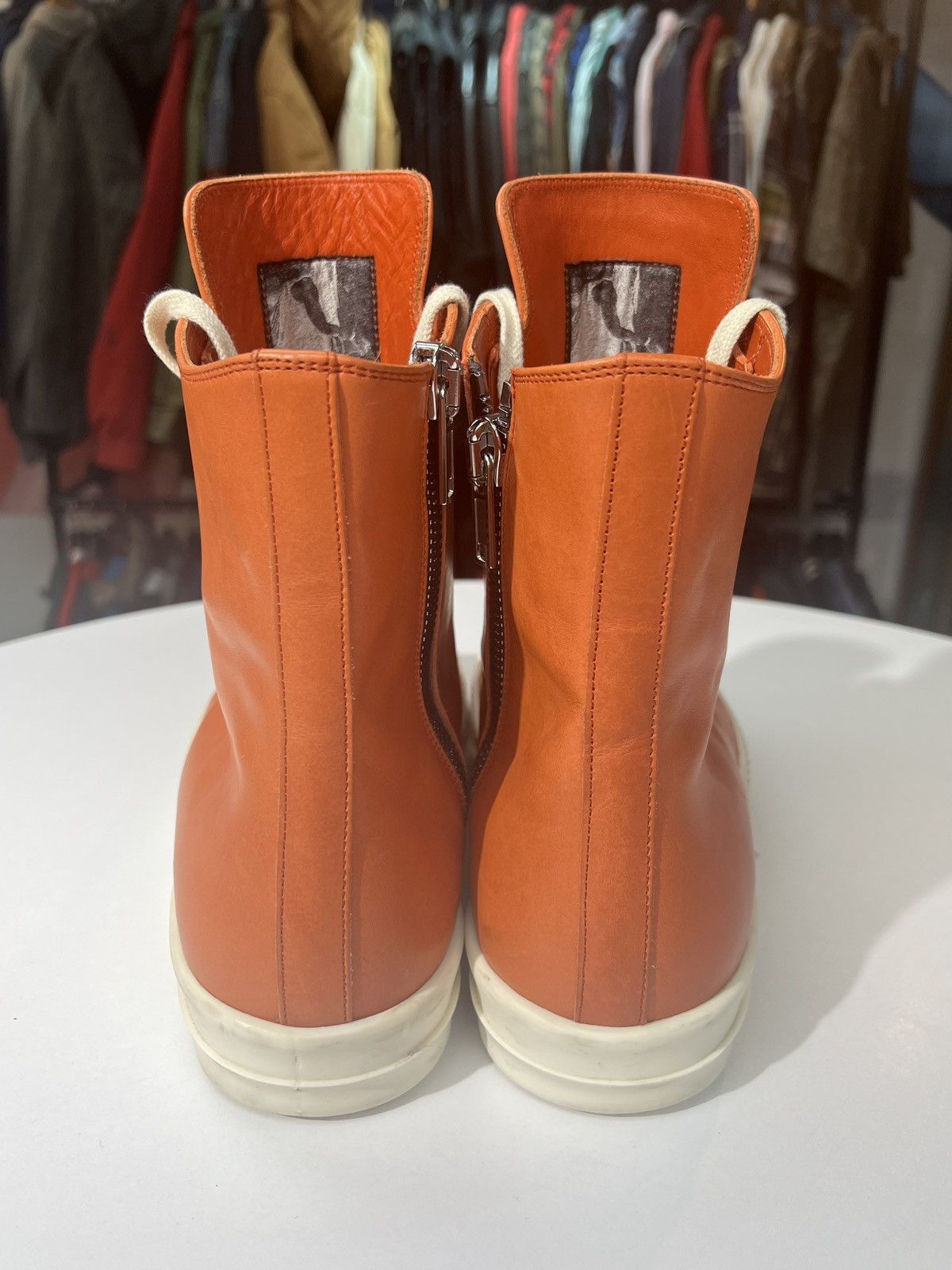 Rick Owens Preowned Rick Owens Fogachine Hi-Top ‘Orange’ Size US 11 / EU 44 - 4 Thumbnail