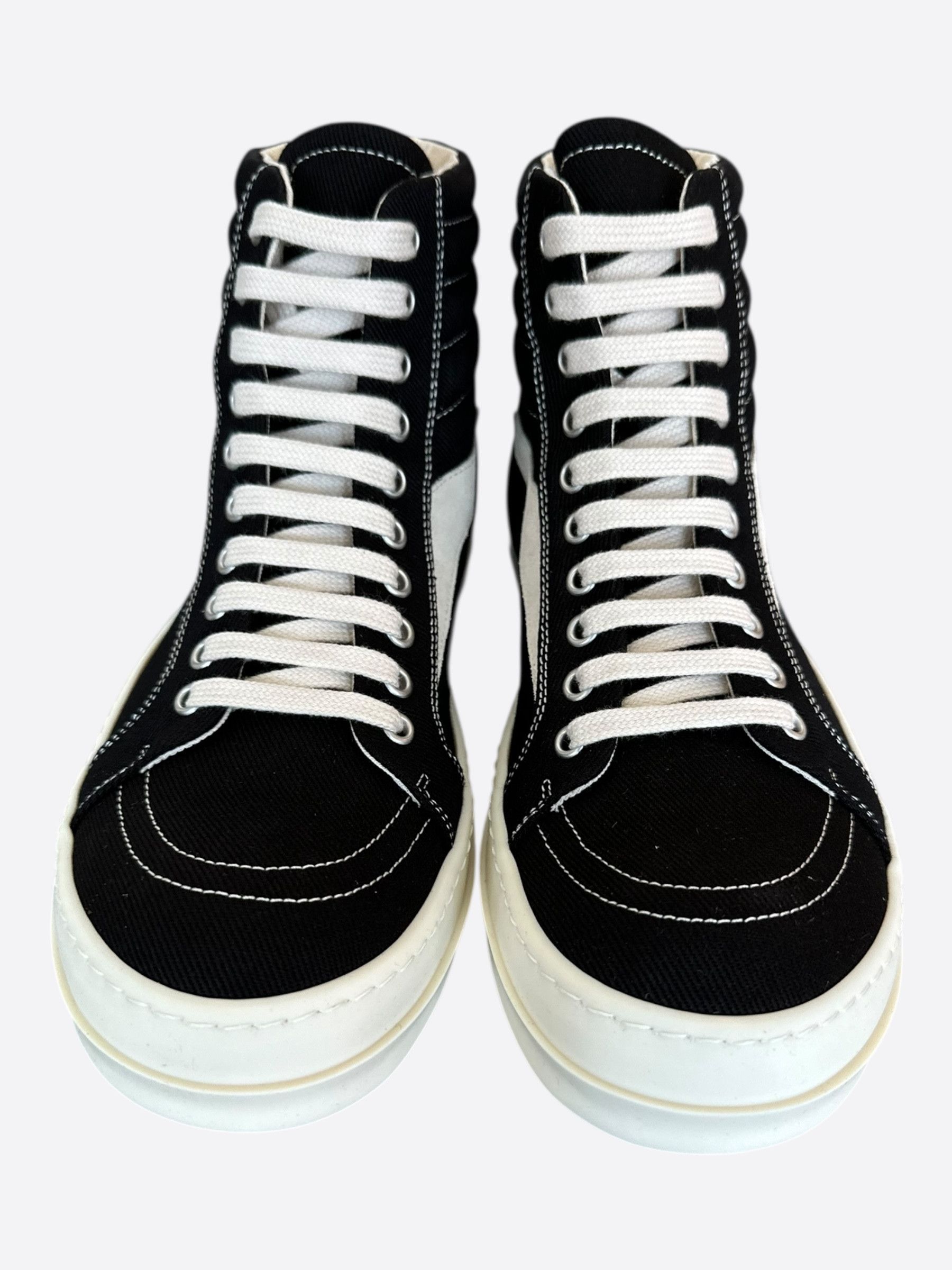 Rick Owens Rick Owens Black & White Vintage High Top Sneakers Size US 8 / EU 41 - 2 Thumbnail