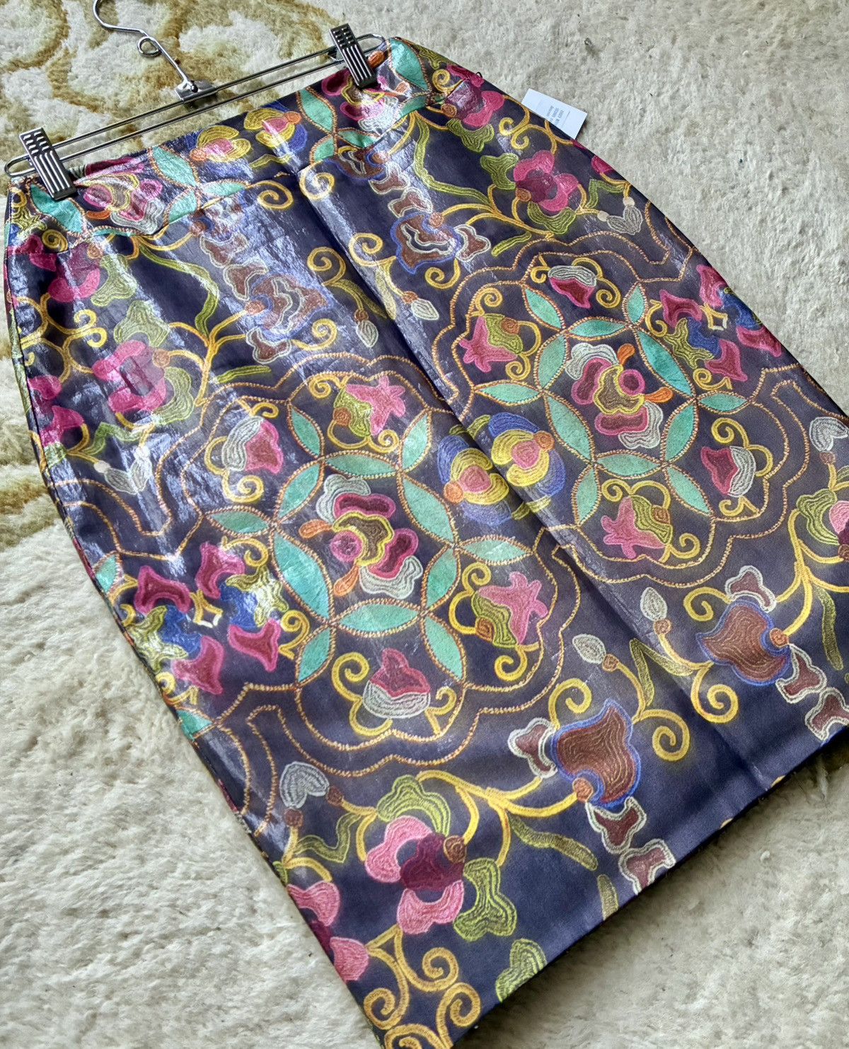 Issey Miyake Issey Miyake Archive SS2001 Runway Iridescent Jacquard Skirt Size 27" / US 4 / IT 40 - 2 Thumbnail
