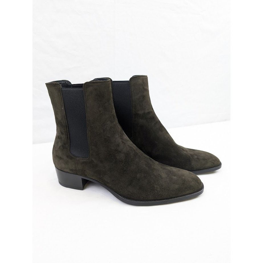 Saint Laurent Paris o1rshd1 Wyatt 40 Chelsea Cachemire Boots in Sabble Brown Size US 11 / EU 44 - 15 Thumbnail