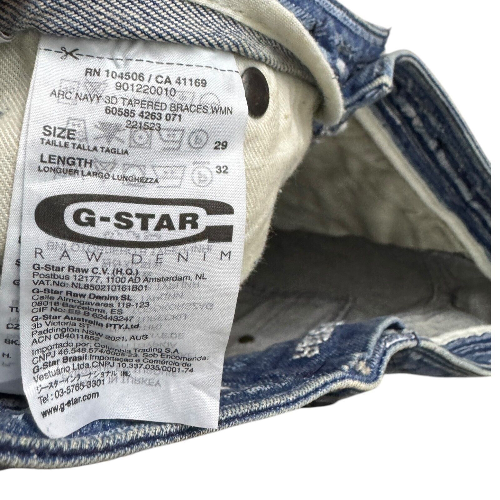 G-Star G STAR RAW ARC Navy 3D TAPERED BRACES Denim Jeans 12 Size 32" / US 10 / IT 46 - 6 Thumbnail