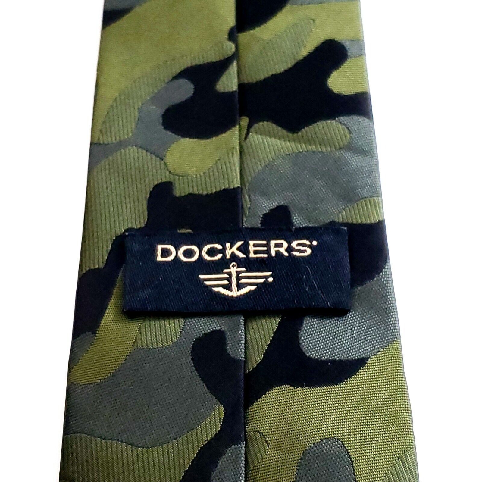 Dockers Dockers Polyester Boys Camouflage Green Tie Size ONE SIZE - 3 Thumbnail