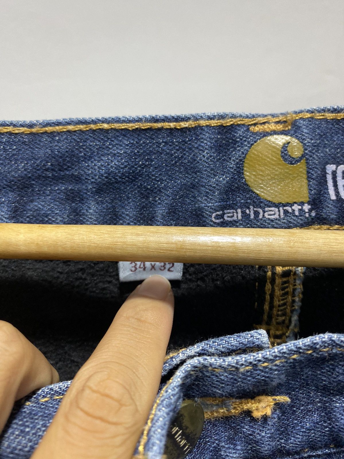 Carhartt × Vintage Vintage Carhartt Paint Splatter Denim 90s Winter Size US 35 - 10 Thumbnail