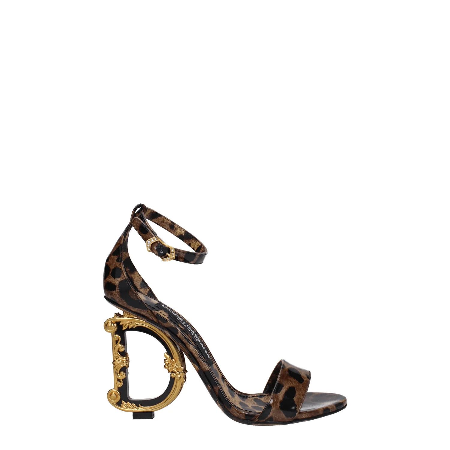 Dolce & Gabbana ob1o1e1124 Leather Sandals in Brown/Leopard Size US 8 / IT 38 - 1 Thumbnail