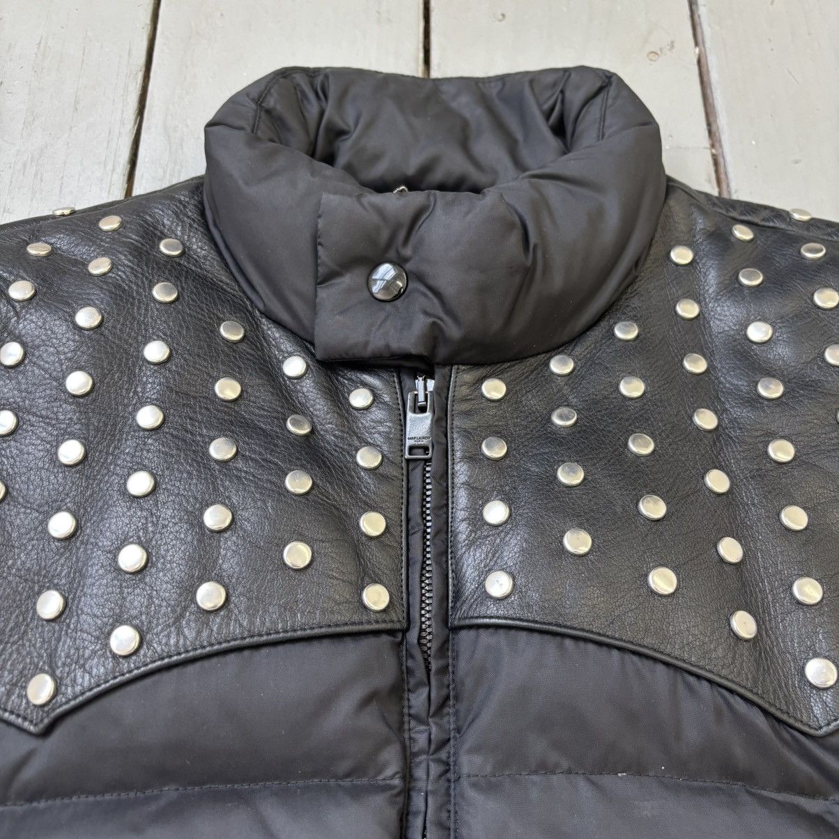 Saint Laurent Paris AW14 Studded Puffer Jacket Size US L / EU 52-54 / 3 - 2 Thumbnail