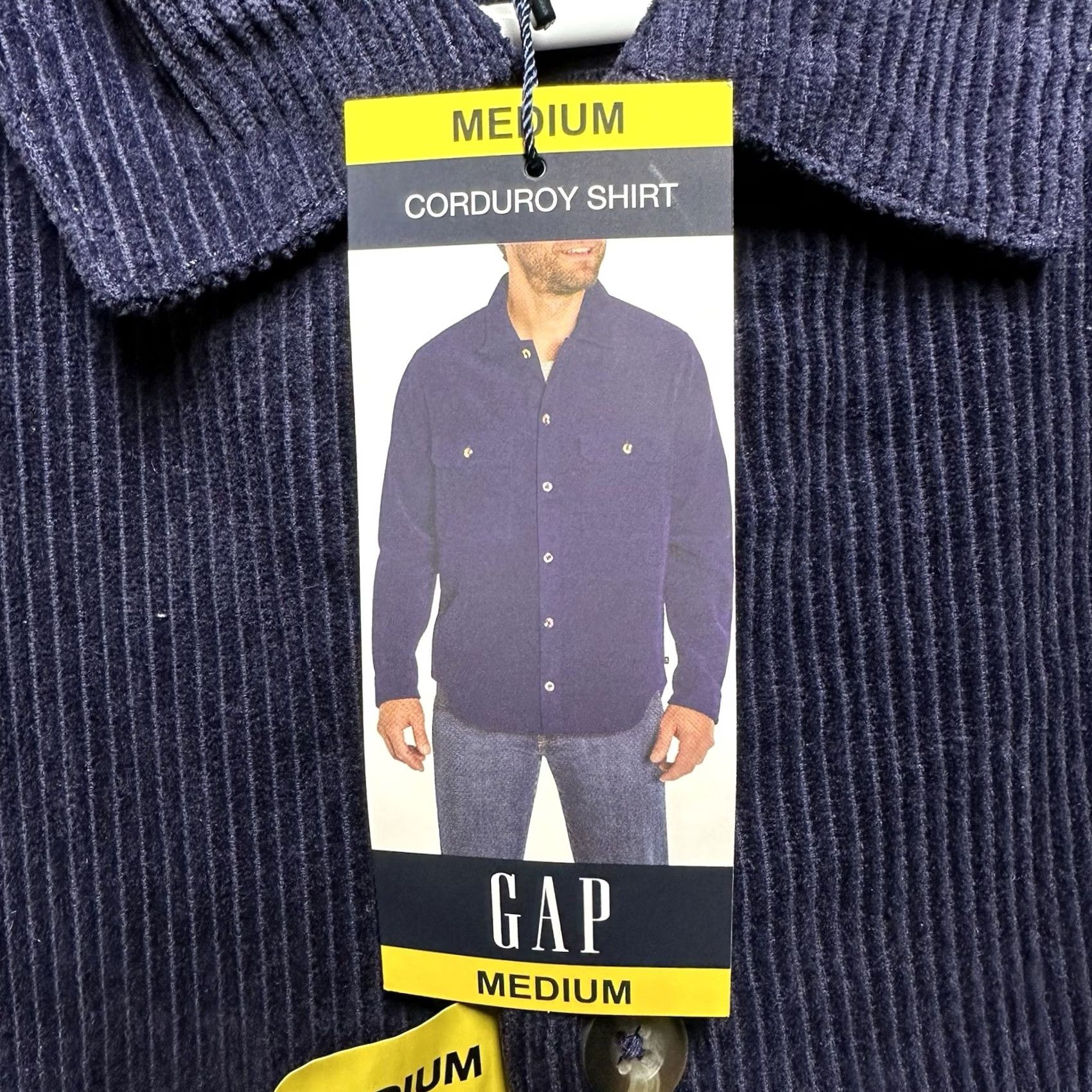 Gap GAP Shirt Mens Medium Eclipse Blue Button Up Corduroy Long Sleeve NWT Size US M / EU 48-50 / 2 - 4 Thumbnail