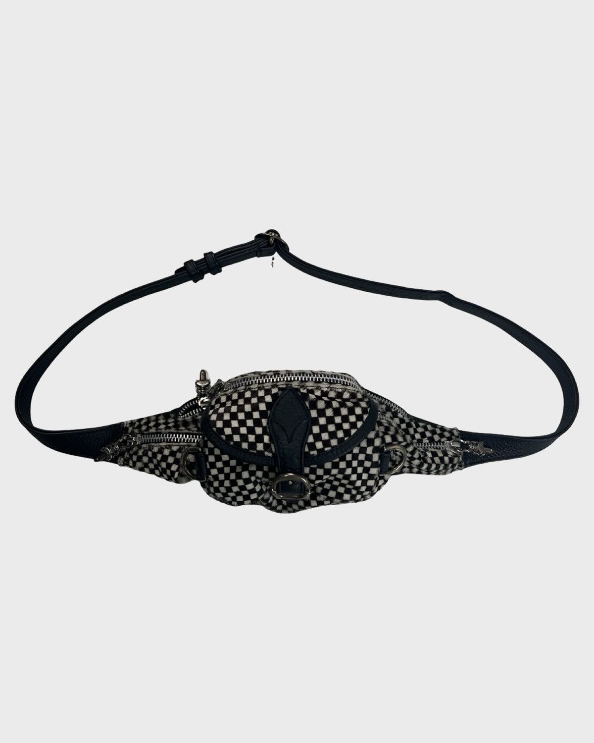 Chrome Hearts CHROME HEARTS CHECKERED PONYHAIR SATCHEL SNAT BAG SZ:OS Size ONE SIZE - 1 Thumbnail