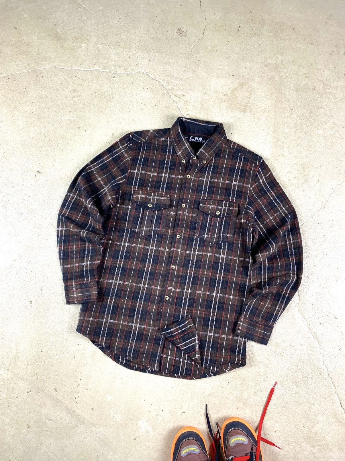 Flannel Brown Vintage Flannel Shirt Checkered Travis Scott Style Size US S / EU 44-46 / 1 - 1 Thumbnail